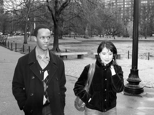 Guy and Madeline on a Park Bench